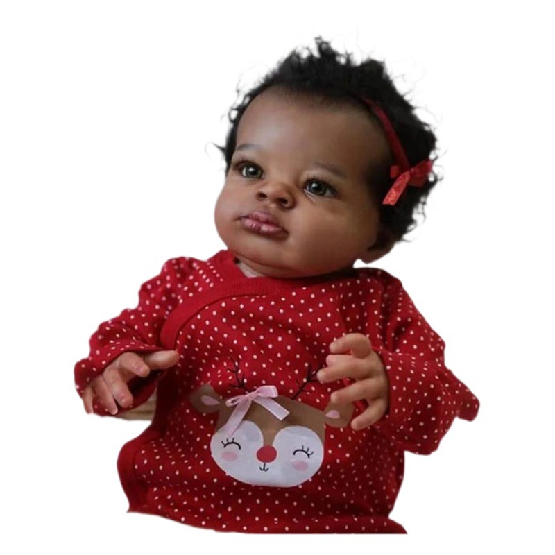 50cm muñeca de simulación muñeca de piel negra Lanny transfronteriza suministro de Venta caliente entrega de una sola pieza