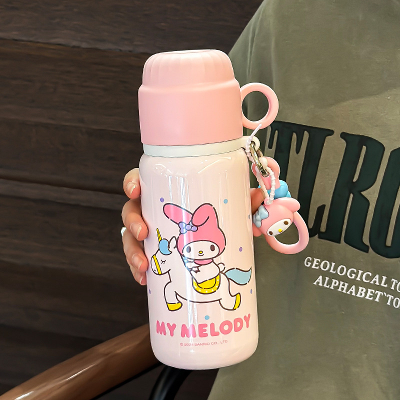 Koolomi tazas de acero inoxidable para niños 316 para niñas con tazas de bebida especiales con tapa, lindas tazas de doble bebida