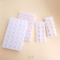 アクセサリー収納ボックス独立開蓋28格プラスチック透明10格散珠イヤリング指輪部品分注ジュエリーボックス