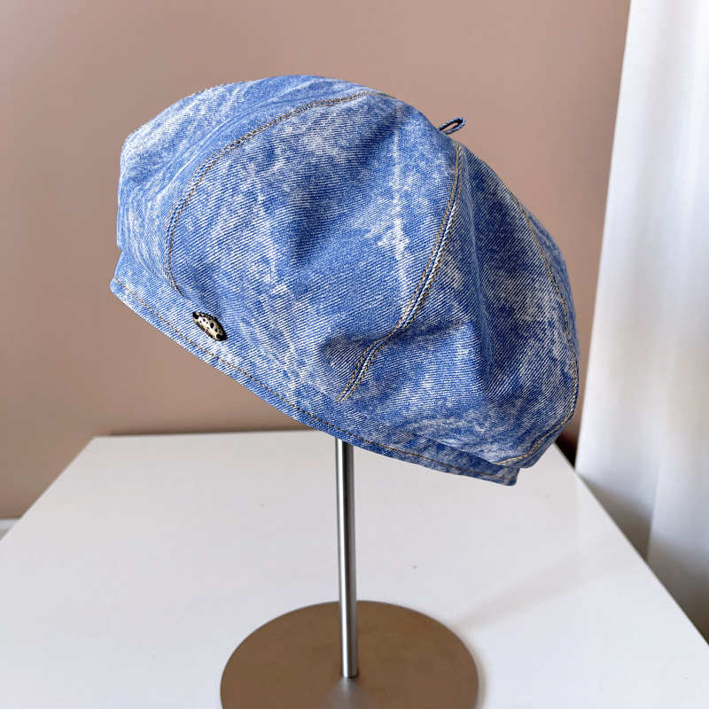 Women's Simple Style Marble Eaveless Beret Hat display picture 10