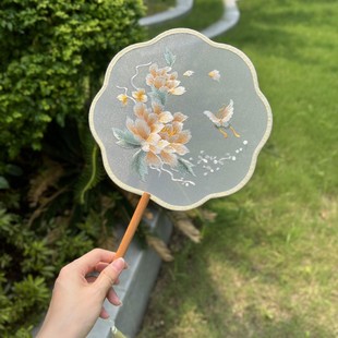 Qianzhu Suzhou Round Fan, Ancient Style, New Chinese Style, Suzhou Embroidery, Double-Sided Embroidery, Chinese Style, Hanfu Dance Gift