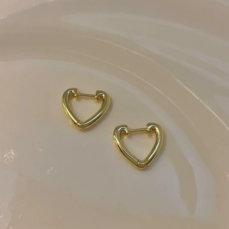 Модные золотые серёжки в виде сердца, кожуховые метал Jewelry?