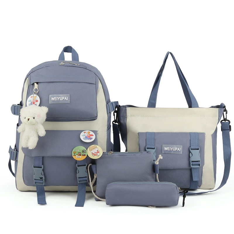 4-Piece Set: Winter Japanese-Style Large-Capacity Backpack with Matching Tote, Crossbody Bag & Pouch