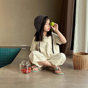 Children's Vest 2025 Spring and Summer New Girls' Korean-style Letter Embroidery Simple All-match Stacked Camisole Short