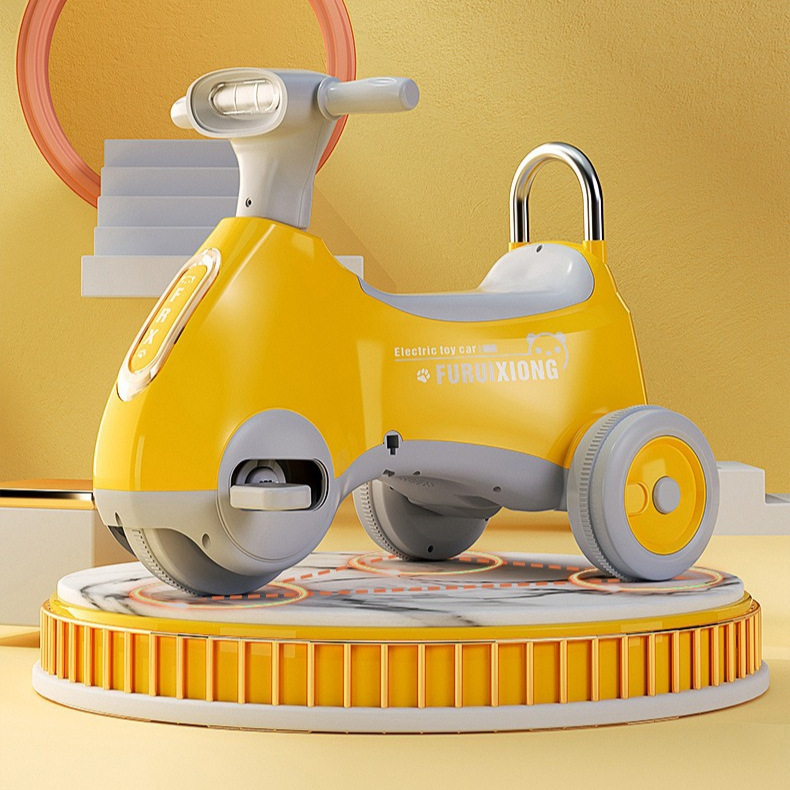 包邮电动摩托三轮车带灯光音乐带脚踏溜溜车防侧翻儿童可骑可滑行