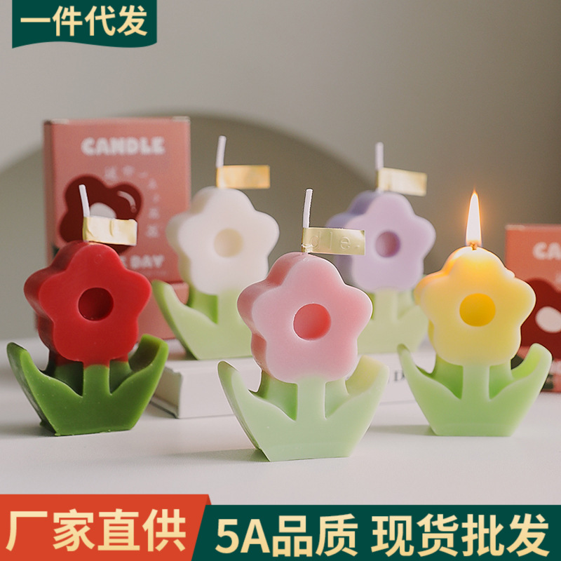 Flor de aromaterapia vela al por mayor regalo del Día DE LA Madre fragancia hecha a mano Regalo de Cumpleaños vela simulación modelado cera