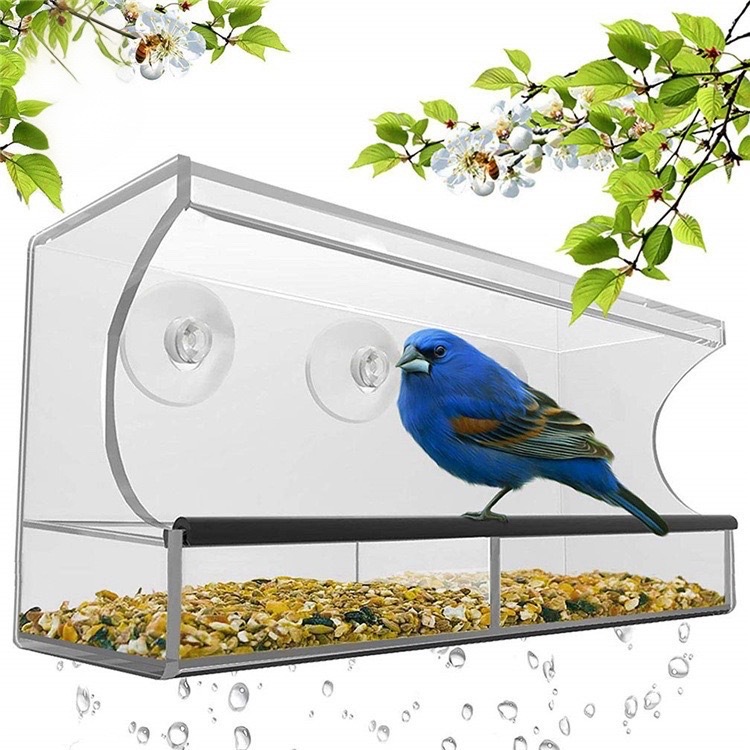 Acrylic parrot bird cage cross-border bird feeder bird feeder transparent wall-mounted bird cage bird villa cage 2