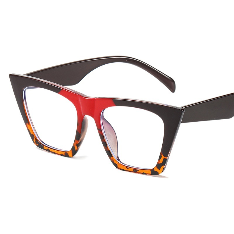Gafas lisas de ojo de gato estilo ins color a juego marco grande gafas de luz anti-azul Gafas de computadora de moda transfronteriza europea y americana 98057