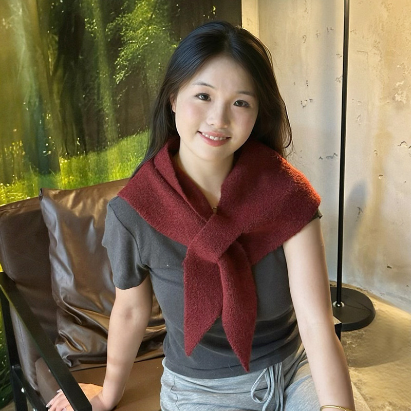 三角巾围巾含羊毛披肩斗篷秋冬女外搭高级感披肩毯保暖小坎肩披风|undefined