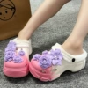 DS-233 Injection molded purple puff flower [pink white]