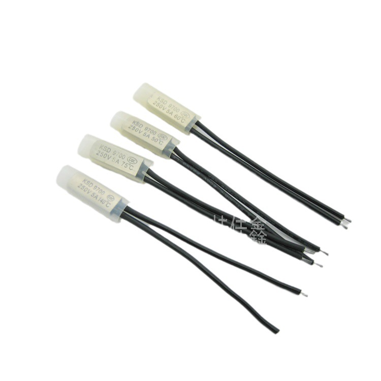 温度开关 温控开关KSD9700热保护器45度-150度常闭常开型金属带线