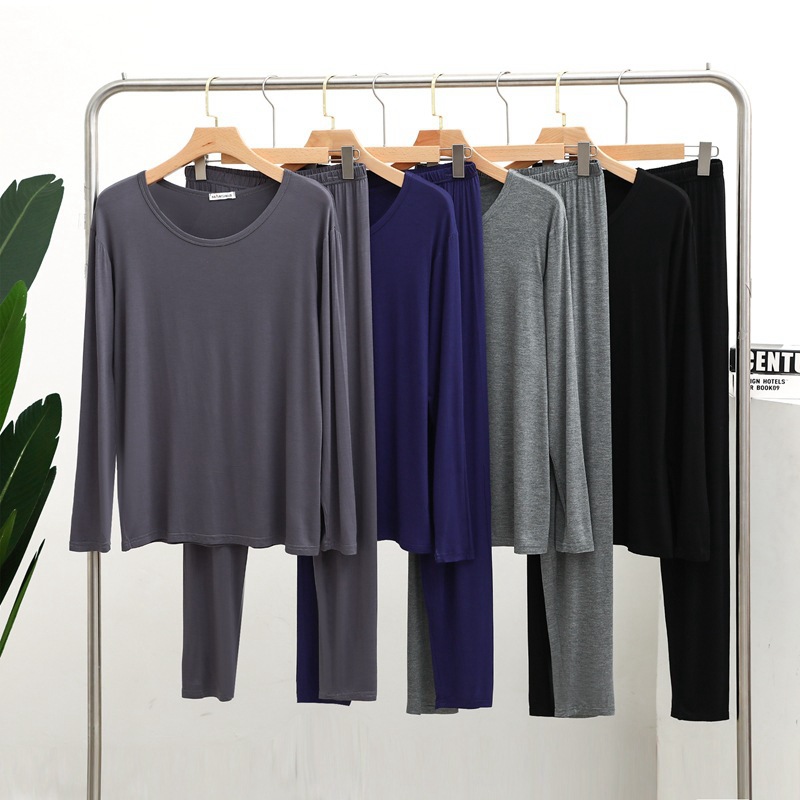 Men's thin modal long johns thin plus size bottoming thermal underwear suit Autumn New