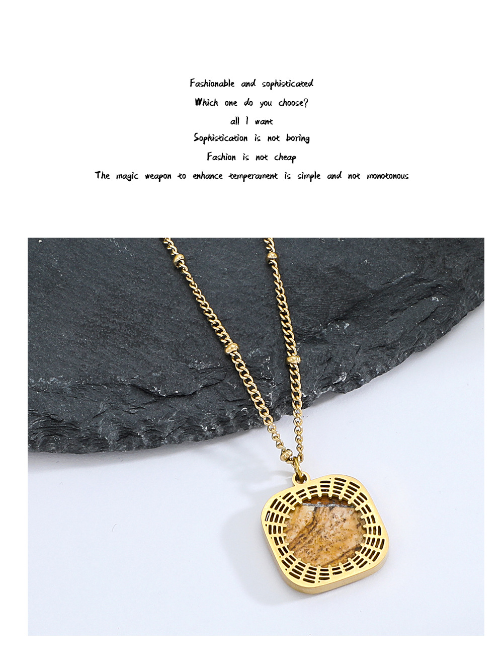 Geometric  Style Stainless Steel Titanium Steel Pendant Necklace Wholesale display picture 1