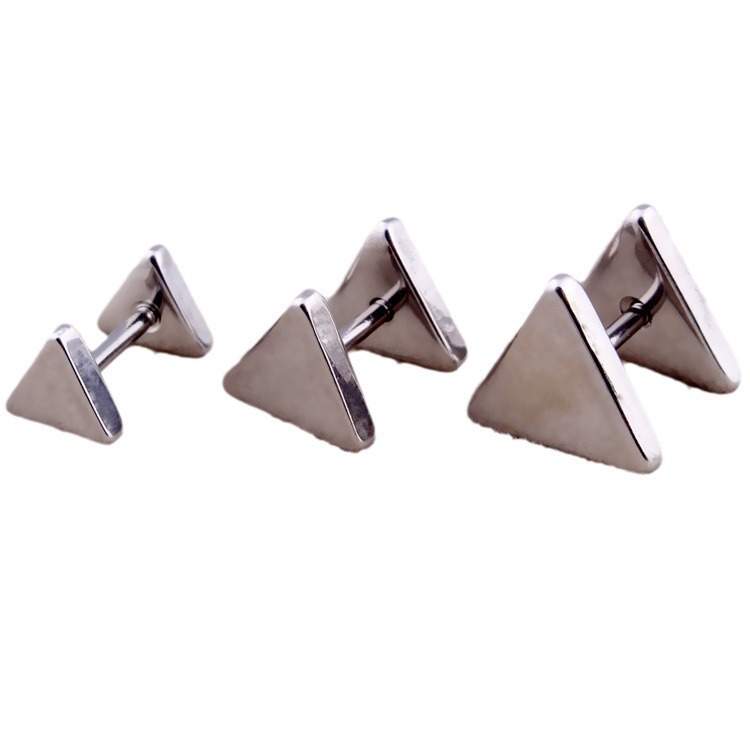 Men's Titanium Stud And Small Hoop Earrings Hypoallergenic Set_voghion.com