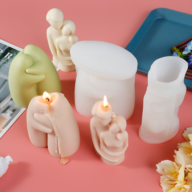 New portrait silicone mold DIY creative hug couple hug ghost aromatherapy candle ornaments plaster mold