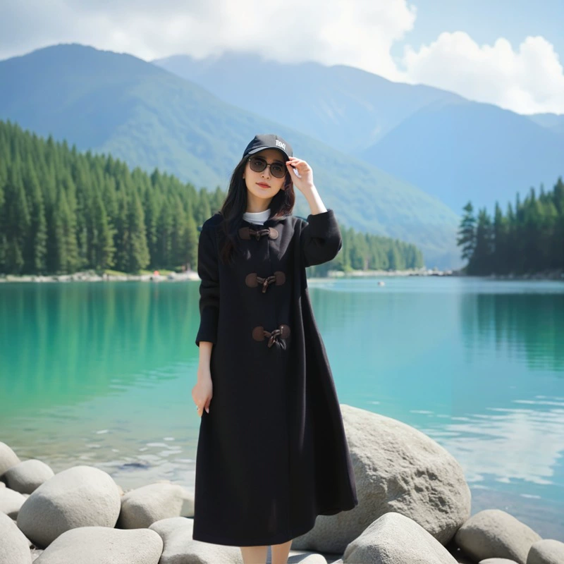 Double-sided Long Wool Coat, Women’s Plus-Size, Korean Style, Demi‑season Thickened