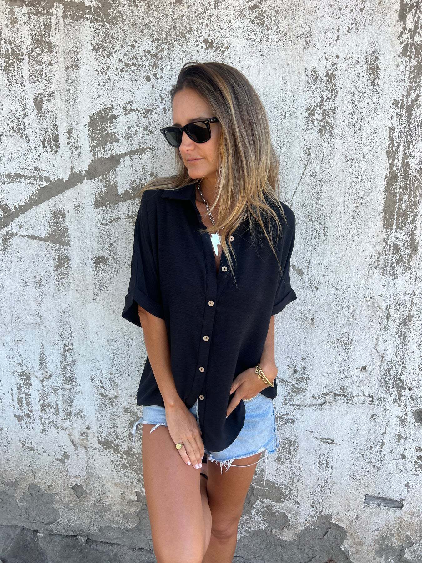 2026 Cross-Border European And American Independent Site Spring/Summer Women's Turn-Down Collar Casual Top_ecoleips.com