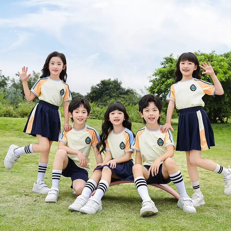 幼儿园园服夏装毕业拍照学院风六一表演出班服小学生夏季校服套装
