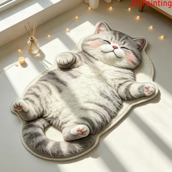 Cartoon cute carpet made of faux fur for home use