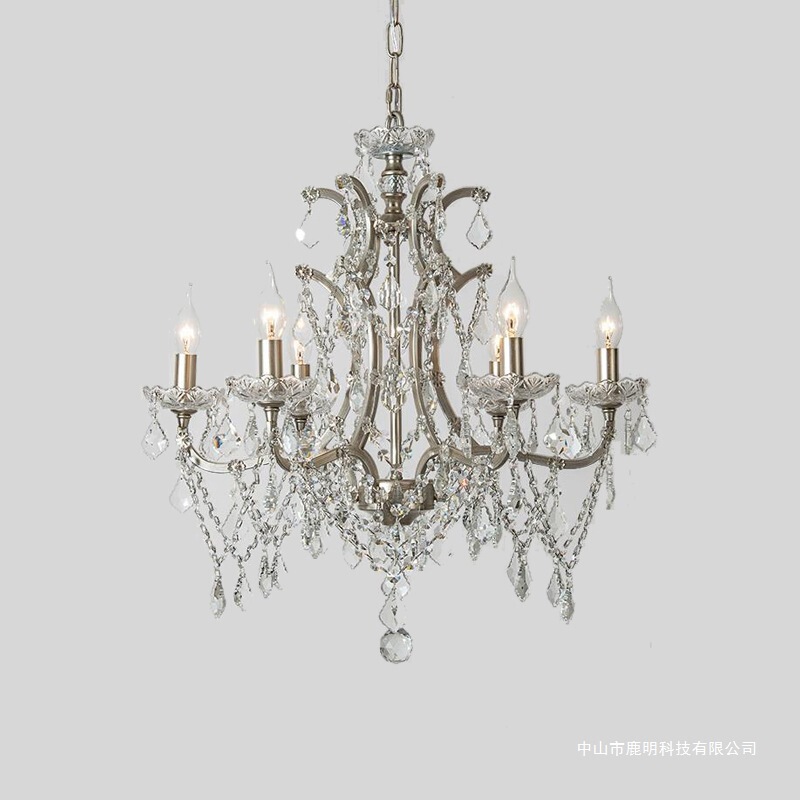 American Light Luxury Chandelier Living Room Dining Room Lamp Retro French Palace Crystal Lamp European Style Villa Princess Room Bedroom Lamp