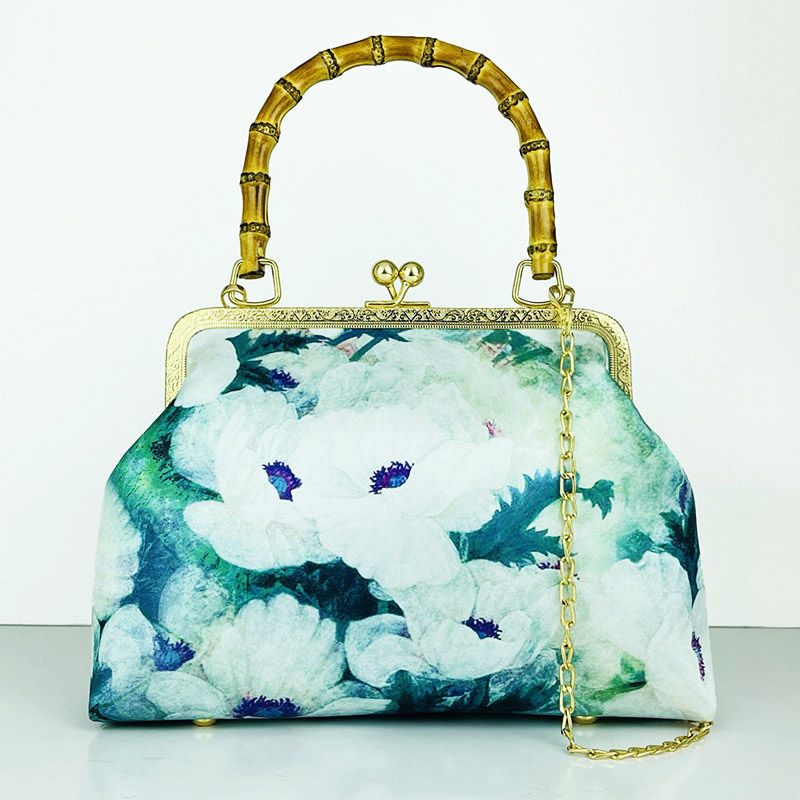 Cheongsam bag Handbag Handbag Crossbody bag Fashion temperament Antique mouth gold bag Cheongsam bag Bamboo joint_voghion.com