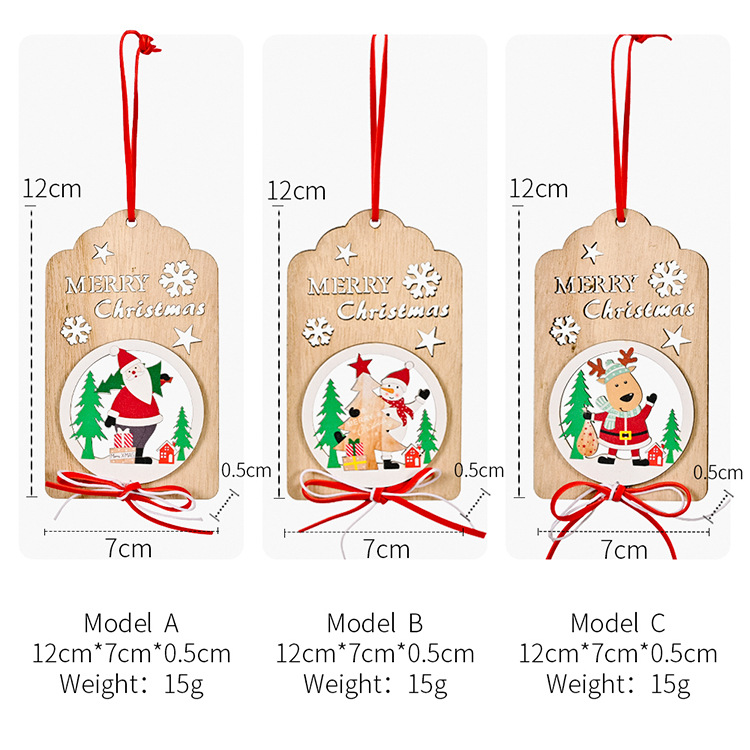 Wholesale Wooden Hollow Bow Print Christmas Pendant Nihaojewelry display picture 11