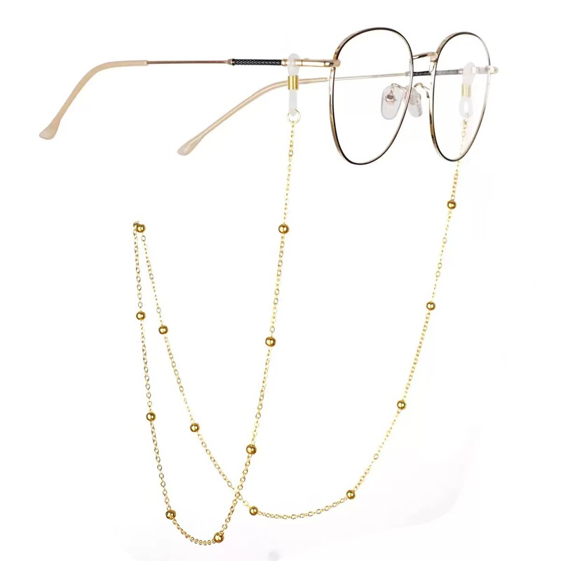 Eyeglass Chain, Sunglasses Chain, Neck-Hanging Stainless Steel Beaded Chain, Sunglasses and Mask Lanyard, Cross-Border European and American Style