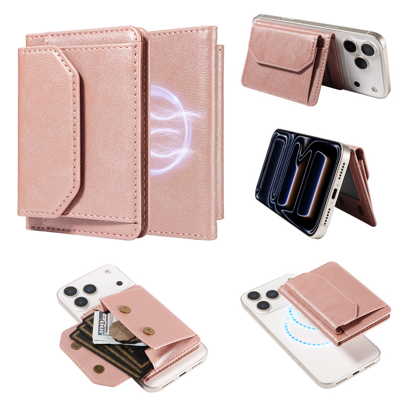 Suitable for iPhone Mobile Phones, Magsafe Magnetic Card Holder, Samsung Wireless Charging Magnetic Card Holder Stand, Retro Leather Case Suitable for iPhone Mobile Phones, Magsafe Magnetic Card Holder, Samsung Wireless Charging Magnetic Card Holder Stand, Retro Leather Case