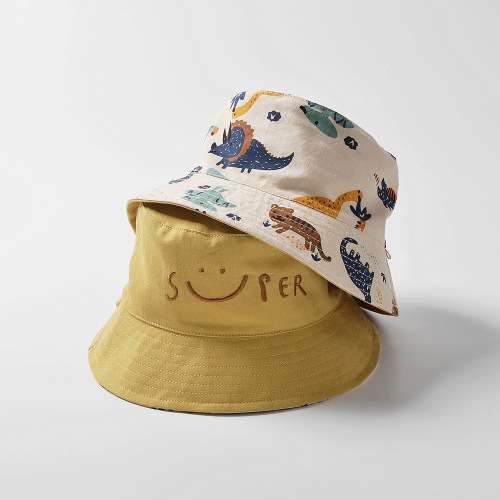 moinmlon double-sided Korean version spring and summer new children's sunshade fisherman hat baby sun protection breathable sun hat