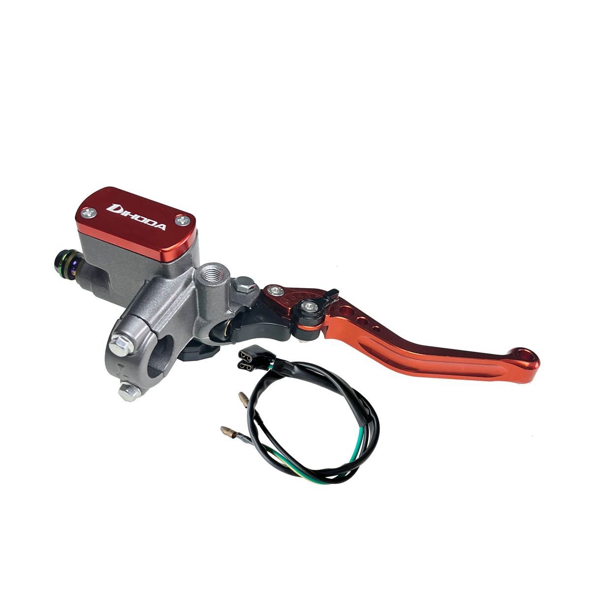 Universal modified hydraulic brake master cylinder for motorcycles and electric bikes with six-speed adjustable handle and power-off switch