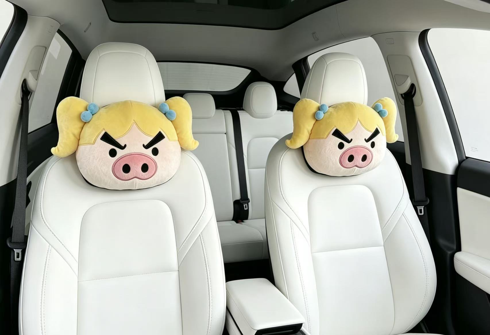 Cartoon Car Headrest and Neck Pillow Powerpuff Girls Crayon Shin-Chan Doodle Man Left Side Headrest Cross-Border Exclusive Supply