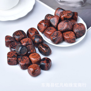 Factory direct supply of natural red Yao stone crystal large particles red obsidian large particles Rolling Stone Fish Tank bonsai decoration