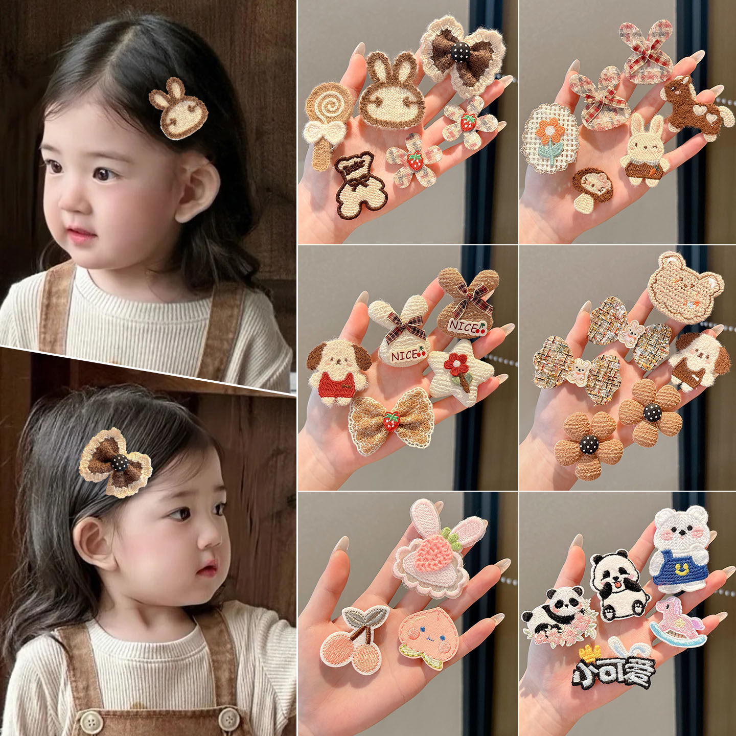 Baby Coffee-Colored Magic Hair Stickers for Girls, Forehead Hair Clips for Infants, Non-Damaging Hair Clips for Newborns