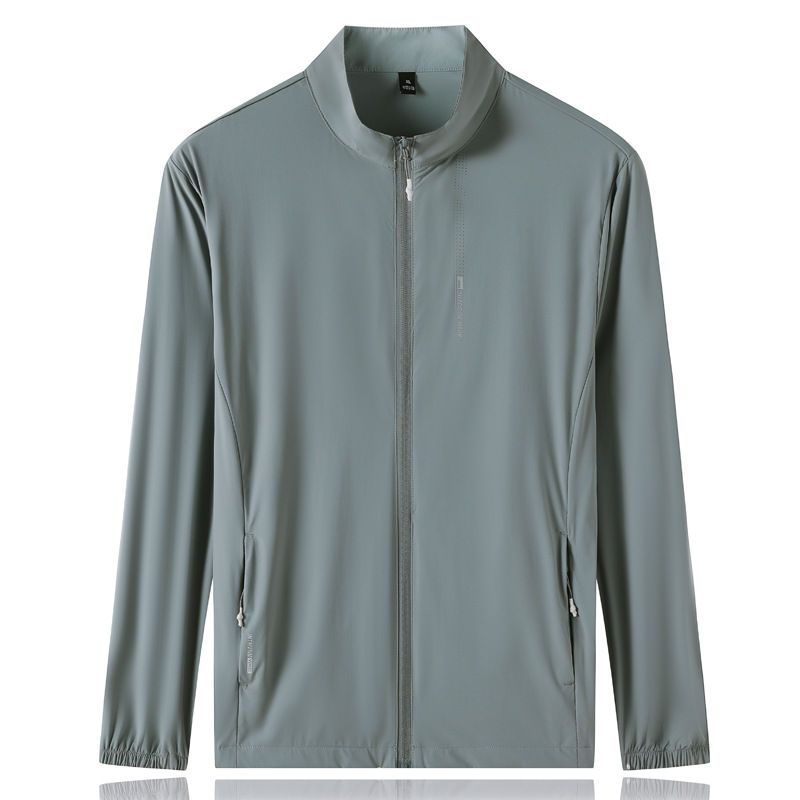 Summer Men's Stand-Up Collar Sun Protection Clothing Men's Thin Anti-Uv Breathable Outdoor Fishing Sun Protection Clothing Large Size Jacket