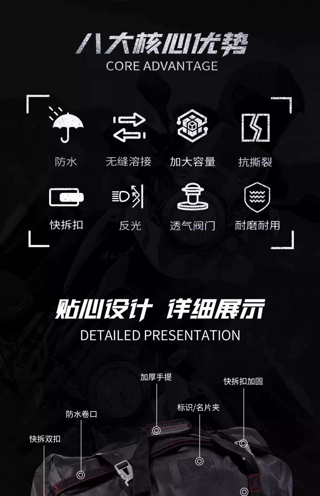 LS2 Motorcycle Rear Seat Bag Waterproof Tail Bag Riding Camel Bag Car Tail Bag Motorcycle Travel Equipment Riding Hanging Bag Large Capacity