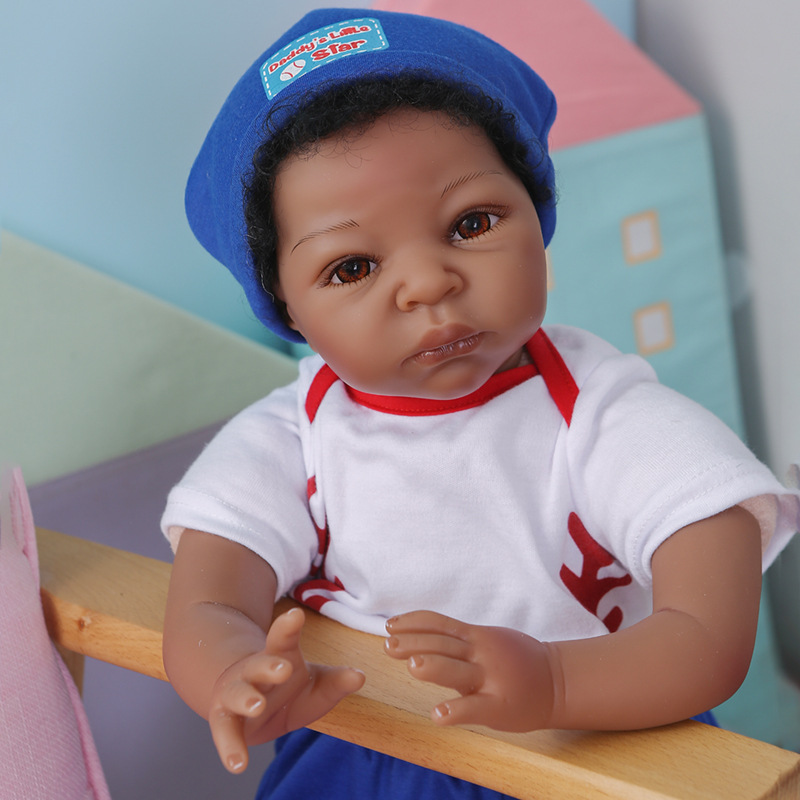 55cm negro bebé simulación bebé renacido muñeca transfronteriza suministro deseo Amazon entrega de una sola pieza