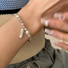 Fashionable bracelet from pearl, elastic jewelry, Korean style, silver 925 sample, light luxury style