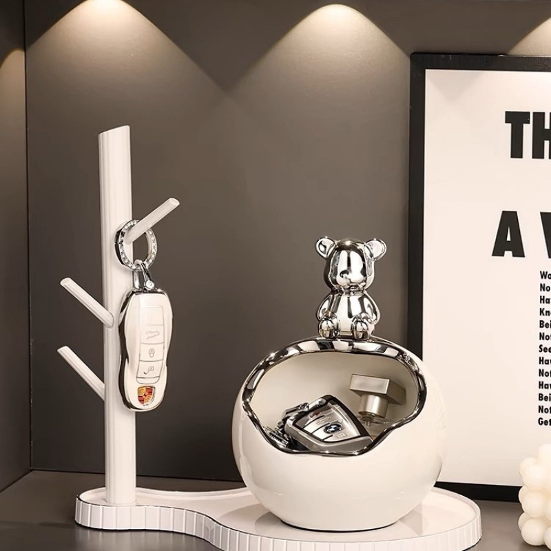 신제품 곰 홈 입구 현관 장식품 키 보관 문 입구 신발 캐비닛 거실 장식 집들이 행사
