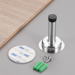 304 stainless steel door top anti-collision door bumper rubber door stopper wall-mounted glass door extended door stopper punch-free door stop