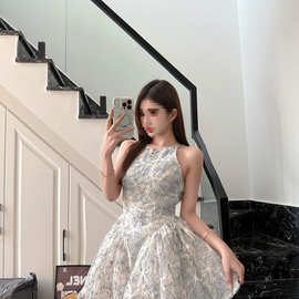 2026连衣裙女高级感小个子名媛风生日party小礼服重工蕾丝公主裙