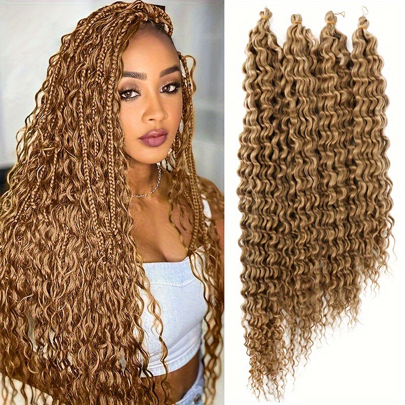 Cross-Border Popular Crochet Wool Curly Hair Set of 4 Pieces, Beautiful Curly Wig, Deepwave Hand-Crocheted Long Hair Cross-Border Popular Crochet Wool Curly Hair Set of 4 Pieces, Beautiful Curly Wig, Deepwave Hand-Crocheted Long Hair
