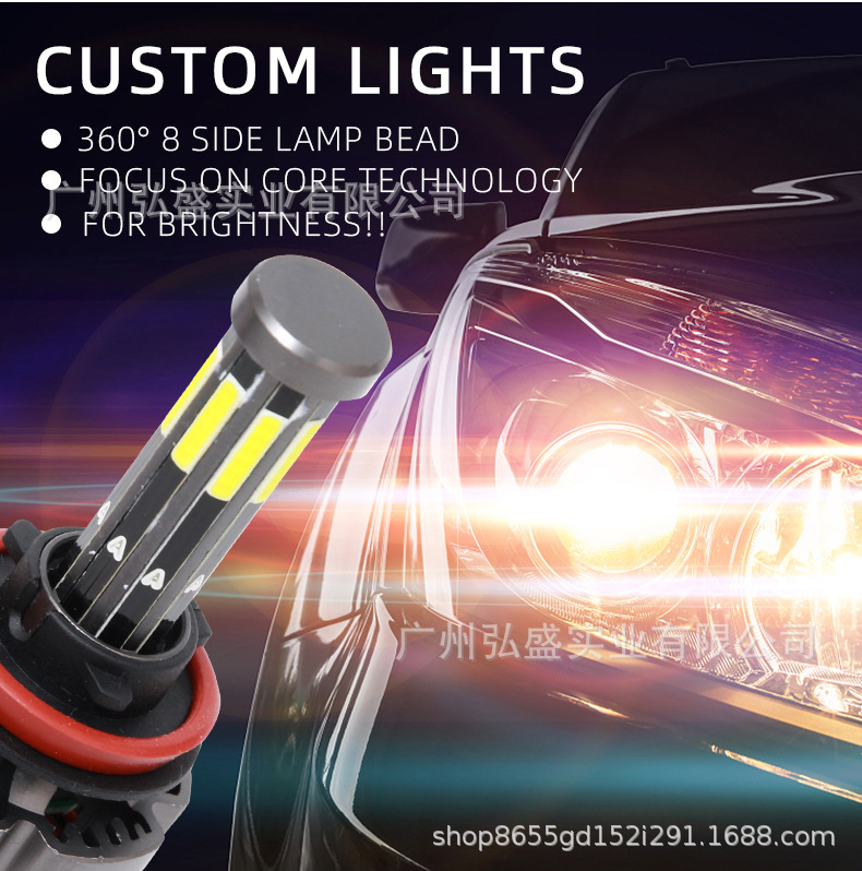 Tcyato Eight-Sided Car Led Headlights 8-Sided 10-Sided 12-Sided 16-Sided 20-Sided Illuminated Led Car Front Headlights
