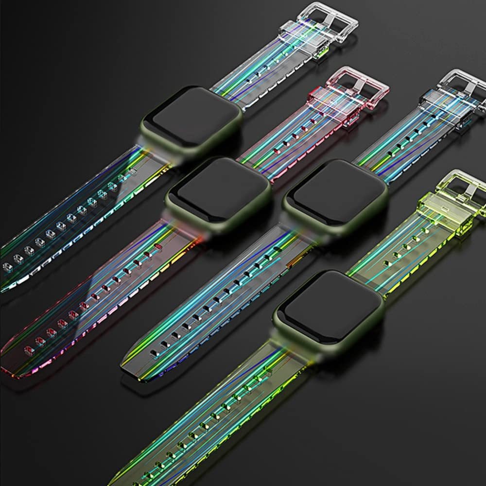 Suitable for Apple Watch S11Apple Watch 6789Se Transparent Silicone Strap Wristband