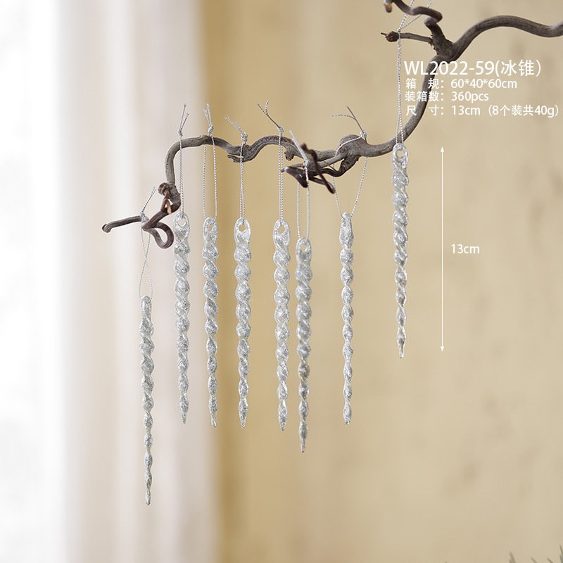 Nuevos productos transfronterizos transparentes copo de nieve acrílico decoraciones de árbol de Navidad guirnaldas bolsas de regalo colgante diseño accesorios colgante