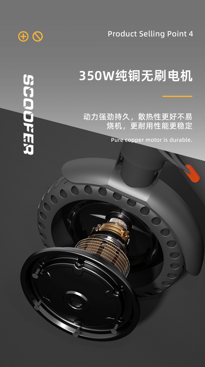 Overseas warehouse straight hair 8.5 inch foldable electric scooter 350W adult scooter pedal scooter