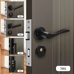 黒色ドアロック室内寝室ドアハンドル家庭用汎用型磁気吸引静音部屋ドアロック