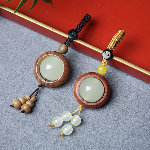 Best-selling Purple Sandalwood Exquisite Night Light Jewelry DIY Keychain Phone Car Charm Sandalwood Pendant Craftsmanship Gift