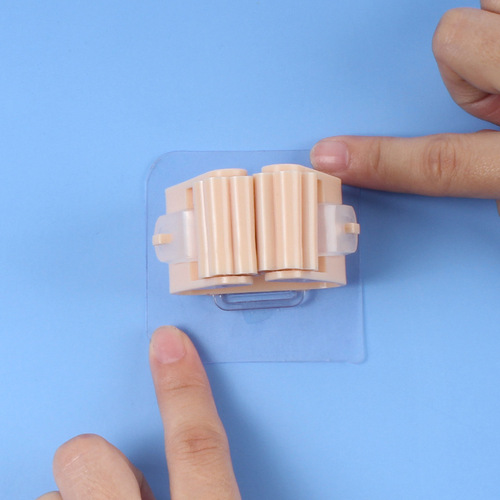 5173 Simple mop clip mop rack broom card holder hook no punching bathroom wall rack sticky hook wholesale delivery