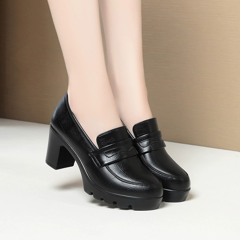 Туфли на высоком каблуке для мамы один педаль, дикий толстый дно и глубокий рот не устал