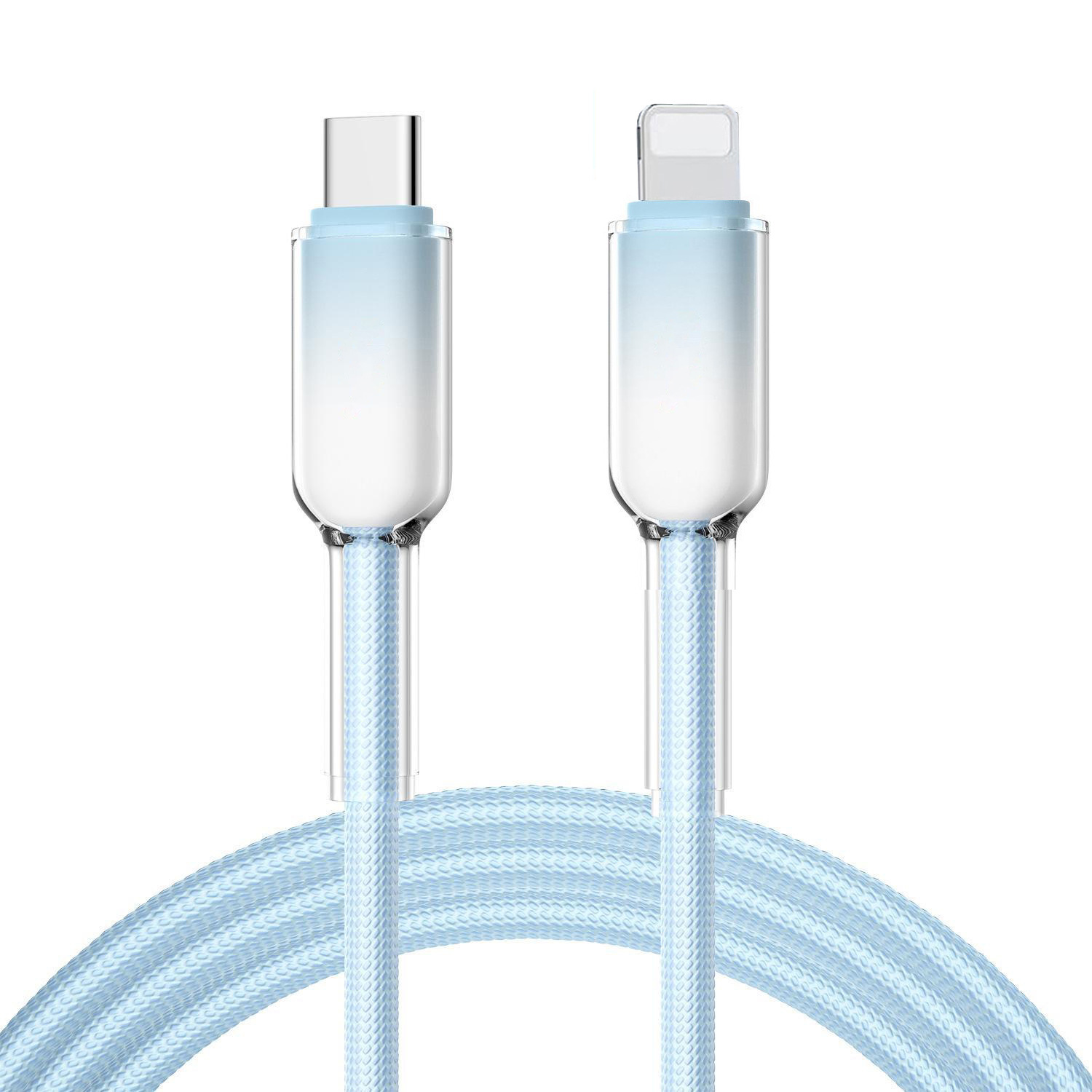 編織PD27W漸變冰晶快充數據線適用蘋果Type-c to Lightning充電線 5
